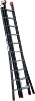 Schuifladder Magnus, aluminium, zwart, 3x10 treden