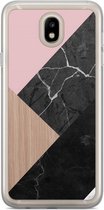 Samsung Galaxy J5 2017 siliconen hoesje - Marble wooden mix