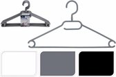 40x Plastic kledinghangers grijs - Kleerhangers - Kunststof garderobe hangers voor kledingrek/kledingkast 40 stuks