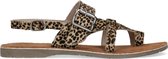 Manfield - Dames - Cheetahprint sandalen met gesp - Maat 38