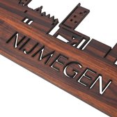 Skyline Nijmegen Palissander hout  - 80 cm - Woondecoratie design - Wanddecoratie met LED verlichting