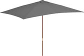 Tuinparasol met houten paal 200x300 cm antraciet