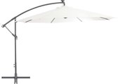 Zweefparasol met LED-verlichting en metalen paal 350 cm zand