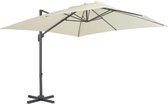 Zweefparasol met aluminium paal 300x300 cm zandkleurig