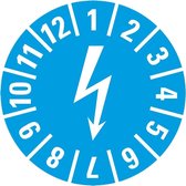 Elektrische keuringssticker, lichtblauw, 15 mm, 60 per kaart