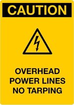 Sticker 'Caution: Overhead power lines no tarping', 105 x 148 mm (A6)