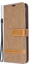 Denim Book Case - Samsung Galaxy S20 Hoesje - Bruin
