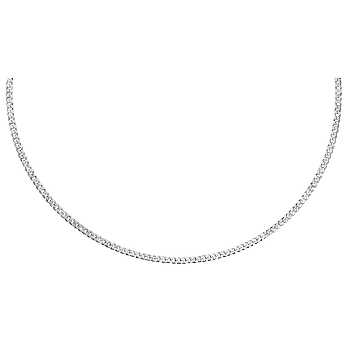 Lucardi Dames Ketting met gourmet schakel - Echt Zilver - Ketting - Cadeau - 50 cm - Zilverkleurig