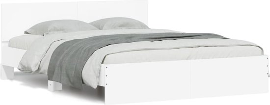 vidaXL-Cadre-de-lit-avec-tête de lit-blanc-140x190-cm