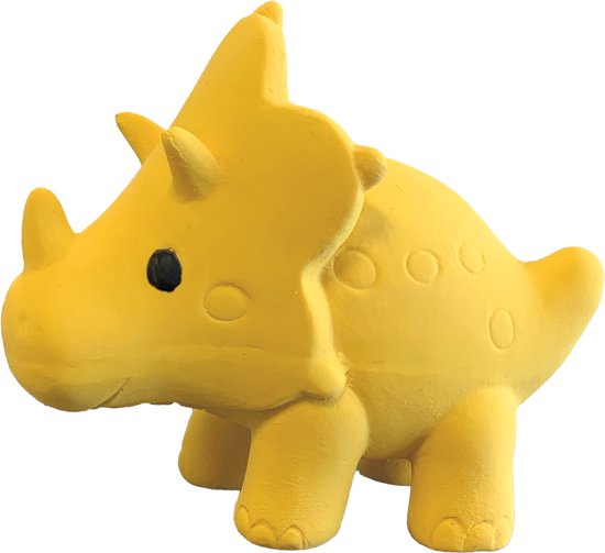 SES - Tiny Talents - Badspeelgoed Triceratops - 100% natuurlijk rubber dino - zacht en veilig materiaal - ftalaat- en PVC vrij - gesloten speeltje - Speelgoed 1 jaar van SES — afbeelding 4