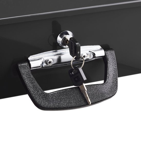 Vastschroefbare Geldkist Met Inschuifframe Voor Bevestiging Onder De Tafel Veilig Geldkistje Met Sleutel Afsluitbaar Kassa 16 Cm Breed Zwart