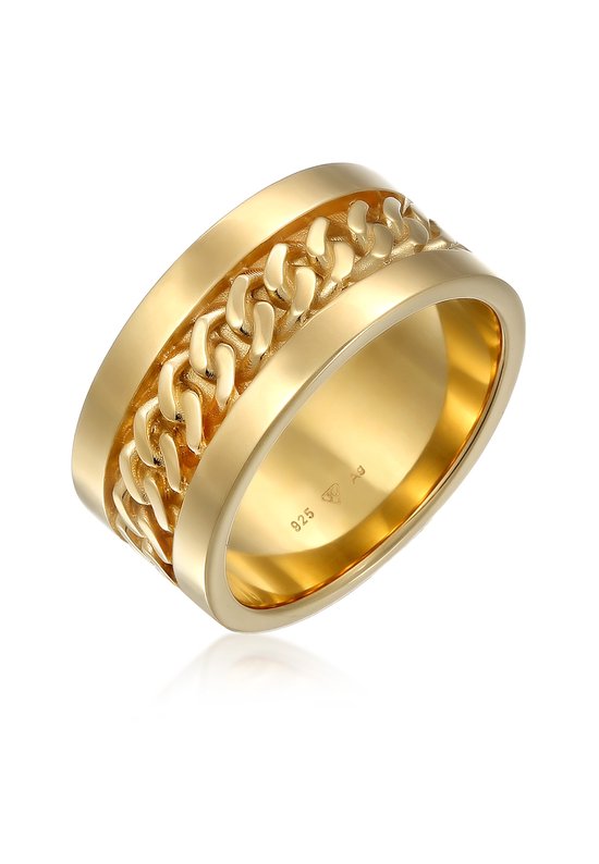 Elli Dames Ring Dames Band Ketting Design Breed in 925 sterling zilver
