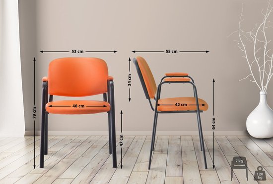 CLP Ken Pro Bezoekersstoel - Kunstleer oranje