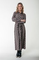 Colourful Rebel Desiree Graphic Flower Long Sleeve Maxi Shirt Dress LS - S