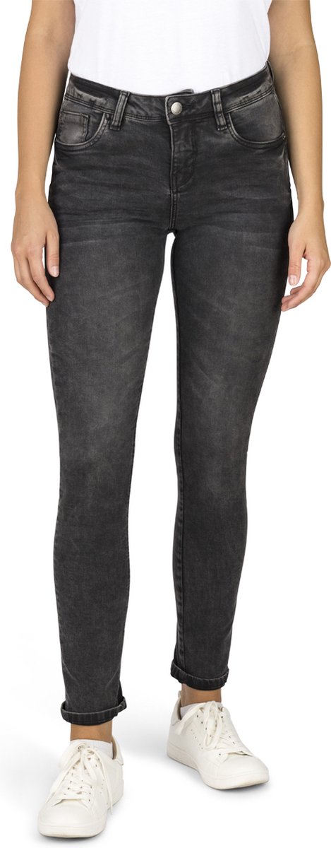 DENIMFY Dames Jeans Broeken DFElla slim Fit Zwart Volwassenen Denim Jeansbroek
