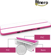 Primero - Turnmat - Airtrack - sportmat - luchtmatras - luchtkussen - kussen - gym - turnen - voor binnen en buiten - inclusief 5-in-1 opblaasbare sportmatset - roze - 3m