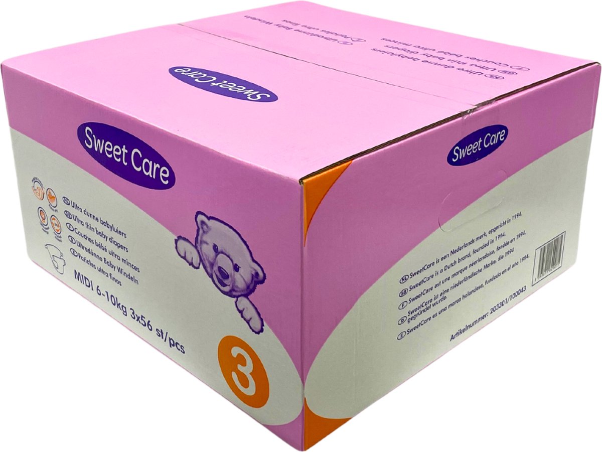 Goedkoopste Sweetcare Luiers Maat 3 - 168 Luiers Maandbox