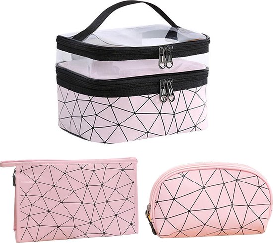 Hedume Set van 9 transparante make-uptassen, TSA Hedume Set van 9 transparante make-uptassen, TSA