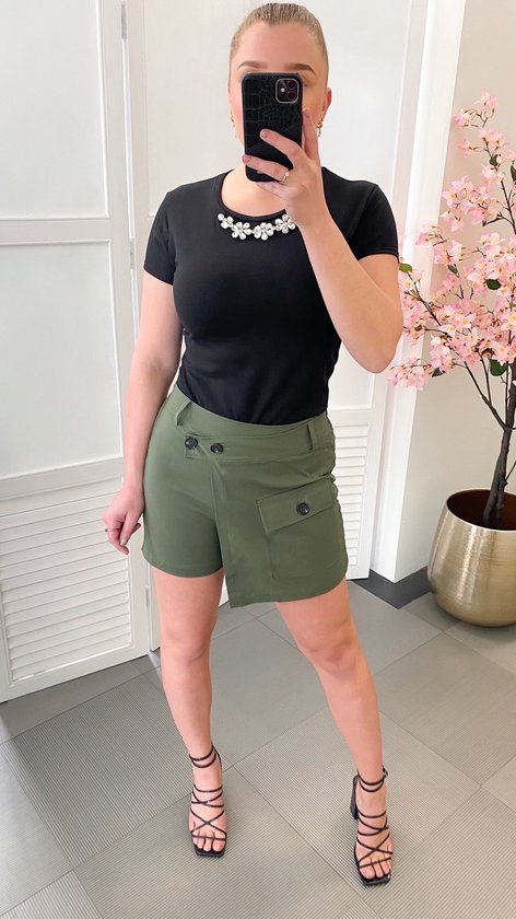 Broekrokje Legergroen Wrap skort Overslag rok Broekrokje Omslag broekje . bol