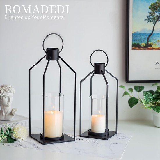 Lantaarn voor binnen en buiten – windlicht XL – 70 cm hoog – LED