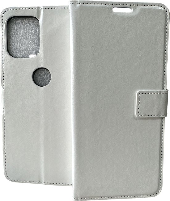 Couverture De Cas De Livre De Portefeuille + 2x Glas De Protection D'écran Adapté à: Motorola Moto G200 5G - Wit