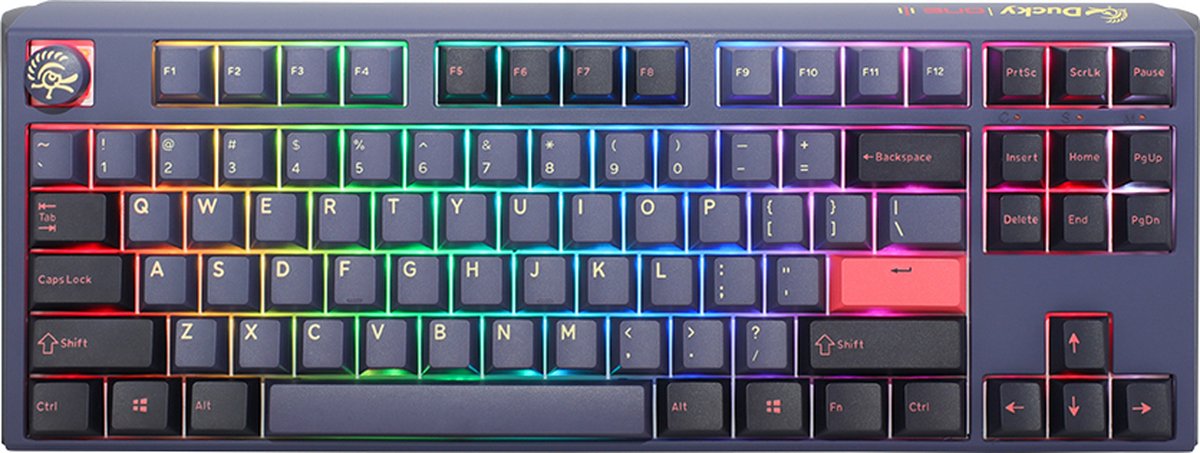 Ducky One 3 Cosmic Blue TKL Gaming Tastatur RGB LED - MX-Ergo-Clear US, Bedraad, USB, Mechanische keyswitch, RGB LED