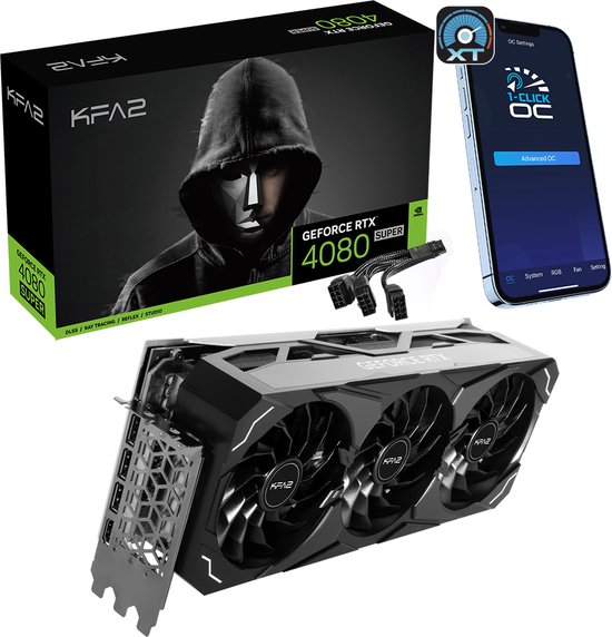 KFA2 GeForce RTX 4080 Super ST 1-Click OC - Videokaart - 16GB GDDR6X - PCIe 4.0 - 1x HDMI - 3x DisplayPort