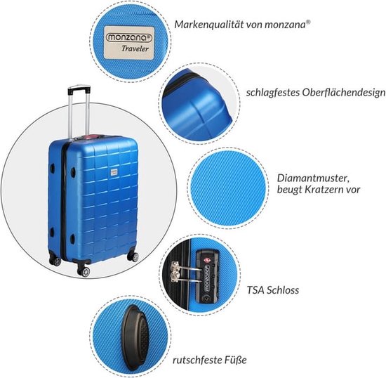 TORTUE VALISES - Set de 3 Valises Rigides (XL L M) - Avec Serrure à