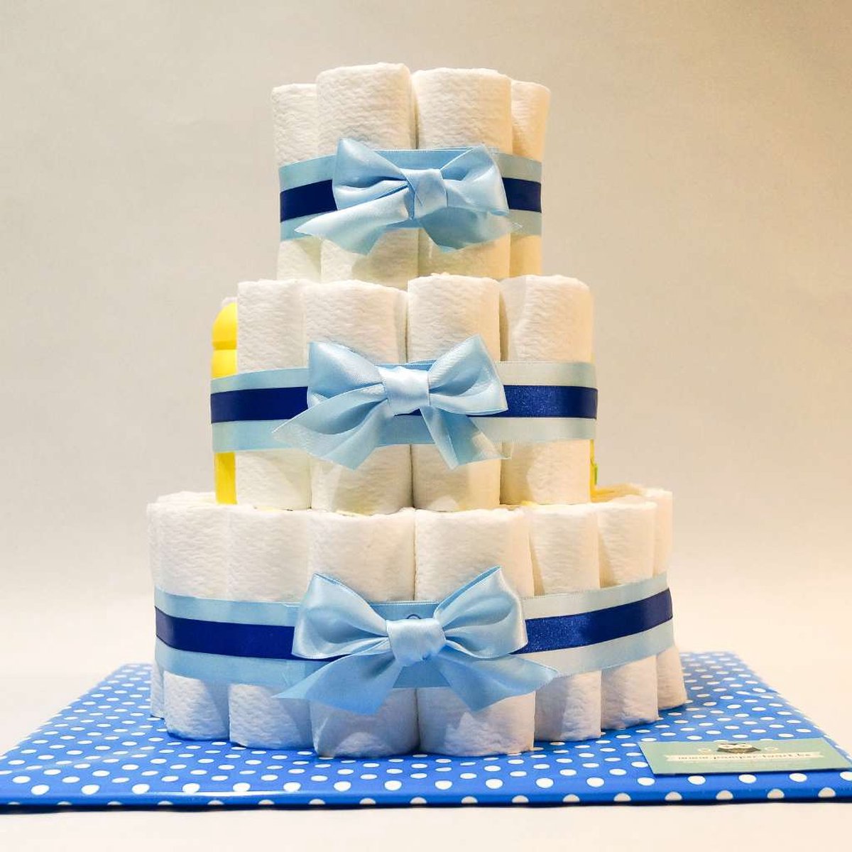 Goedkoopste Pampertaart - luiertaart - jongen - 3 laags - blauw - mini Zwitsal 48 luiers maat 3