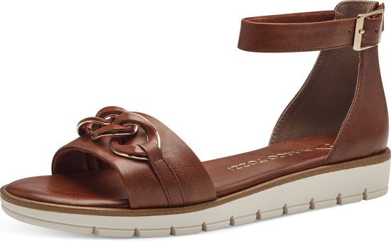 MARCO TOZZI MT Vegan, Soft Lining + Feel Me - insole Dames Sandalen - COGNAC - Maat 42