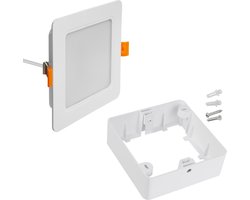 Maclean LED Plafondpaneel met Opbouw Frame - SLIM inbouw, 9W, Neutraal Wit 4000K, 120*120*26mm, 900lm
