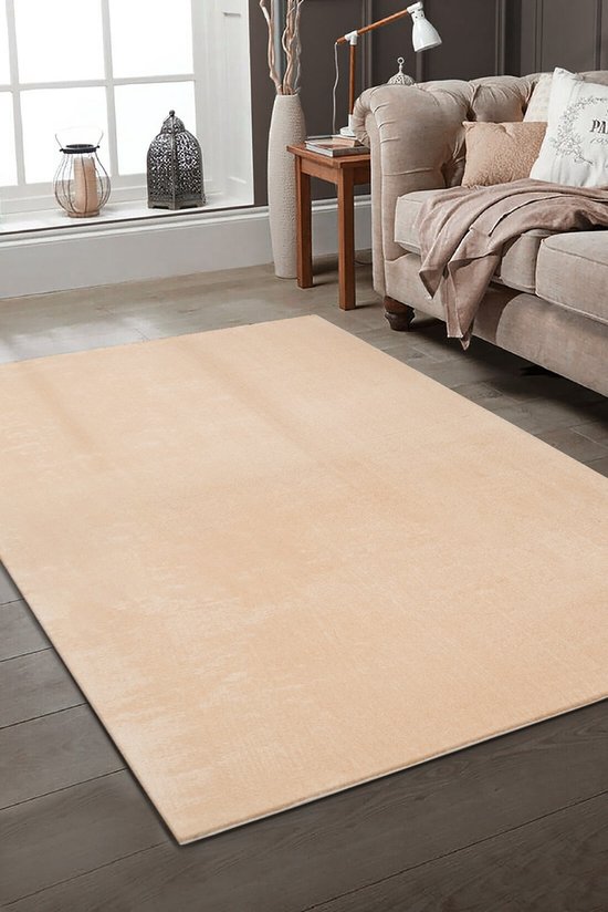 Tapijtenloods Samba Soft Fluffy Vloerkleed Laagpolig Donker Beige- 140x200 CM