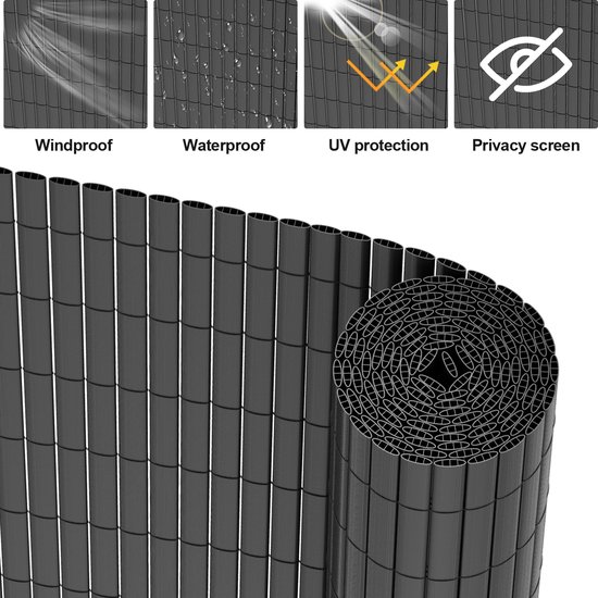 Balkonscherm 85 x 400 cm HDPE Weerbestendig Windscherm UV Balkon Privacy Screen met Kabelbinders Oogjes Koord, Scheurvast, Privacy Scherm Voor Tuin, Terras, Outdoor, Wit