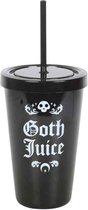 Something Different - Gobelet en plastique Goth Juice avec tasse de voyage en paille - Zwart