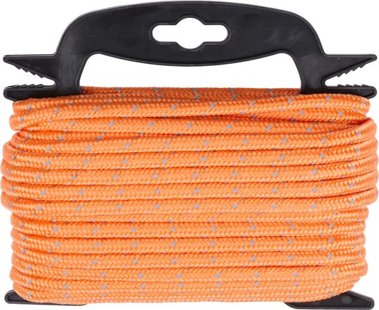 Foto: Black decker spanband met oproller sjorband 20 meter 6mm nylon oranje