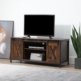 TV-lowboard TV Cabinet TV Table tv-kast in industrieel ontwerp voor 60 inch met plank Spanwood staalbruin+zwart 120 x 40 x 54 cm
