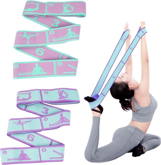 Sangle de yoga élastique avec 8 boucles thérapie de fitness Wyz12856 - Chine Sangle de yoga et sangle extensible de yoga prix