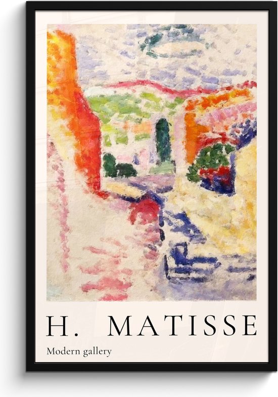 Fotolijst inclusief poster - Posterlijst 60x90 cm - Posters - Matisse - Modern - Abstract - Kleuren - Foto in lijst decoratie - Wanddecoratie woonkamer - Muurdecoratie slaapkamer