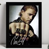 Sons of Anarchy Ingelijste Handtekening in klassiek zwart frame - 15x10 cm - Jackson Teller - Charlie Hunnam - Gedrukte handtekening - Charming in Californië -
