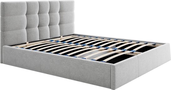 PASCAL MORABITO Bed met opbergruimte 140 x 190 cm - Stof - Grijs - ELIAVA van Pascal Morabito L 150 cm x H 106 cm x D 203 cm