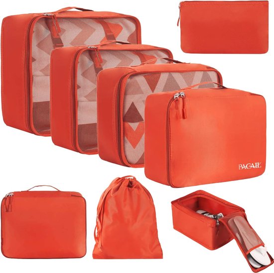 Compression Packing Cubes Kledingtassen, 4-delige set, vierkant, kofferorganizer, Paars Wit (set van 4 Compression Packing Cubes Kledingtassen, 4-delige set, vierkant, kofferorganizer, Paars Wit (set van 4