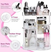 Make-up Organizer 360 graden draaibare cosmetische organizer met 5 lagen Grote capaciteit Ideaal voor aanrecht Vanity Badkamer Slaapkamer Vierkante vorm