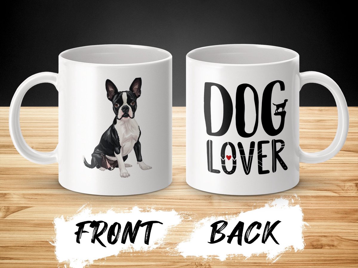 Mok Boston Terrier dog - hond/ Dog lover