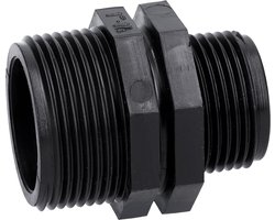 Verloopnippel 1 1/4 inch naar 1 inch I adapter dubbele buitendraad I dubbele nippel verloopstuk voor tuin- en zwembadtechniek I 56 mm lang I cilindrisch