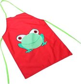 Tablier de cuisine pour enfants | grenouille |facilement lavable | tablier en tissu | rouge