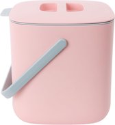 Keukencompostcontainer - gemakkelijk te reinigen voedselafvalcontainer voor de keuken | keukencompostcontainer voor het werkblad, emmer voor keukenafval (2,6 liter) - roze
