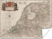 Ancienne carte des Nederland et de la België Poster 80x60 cm - Tirage photo sur Poster (décoration murale salon / chambre)