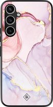 Casimoda® hoesje - Geschikt voor Samsung Galaxy S23 FE - Marmer roze paars - Zwart TPU Backcover - Marmer - Paars