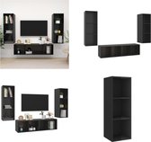 vidaXL 3-delige Tv-meubelset spaanplaat hoogglans zwart - Tv-kastenset - Tv-kastensets - Tv-kasten - Tv-meubelset