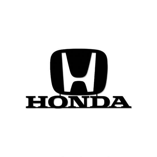 Honda - Logo - Metaalkunst - Blauw - 70 x 58 cm - Auto Decoratie - Muur Decoratie- Man Cave - Cadeau voor man- Inclusief ophangsysteem